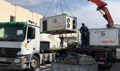 Transport de groupe électrogène pour un hôpital par transporteur vers Lyon